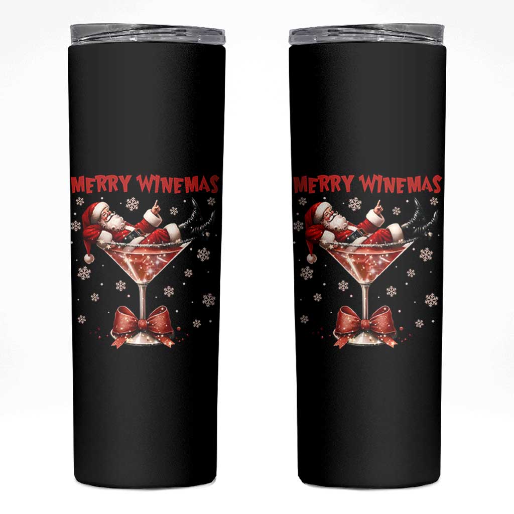 Funny Christmas Wine Skinny Tumbler Santa Feeling Xmas - Wonder Print Shop