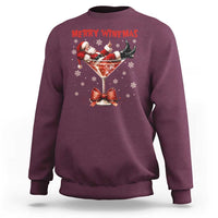 Funny Christmas Wine Sweatshirt Santa Feeling Xmas - Wonder Print Shop