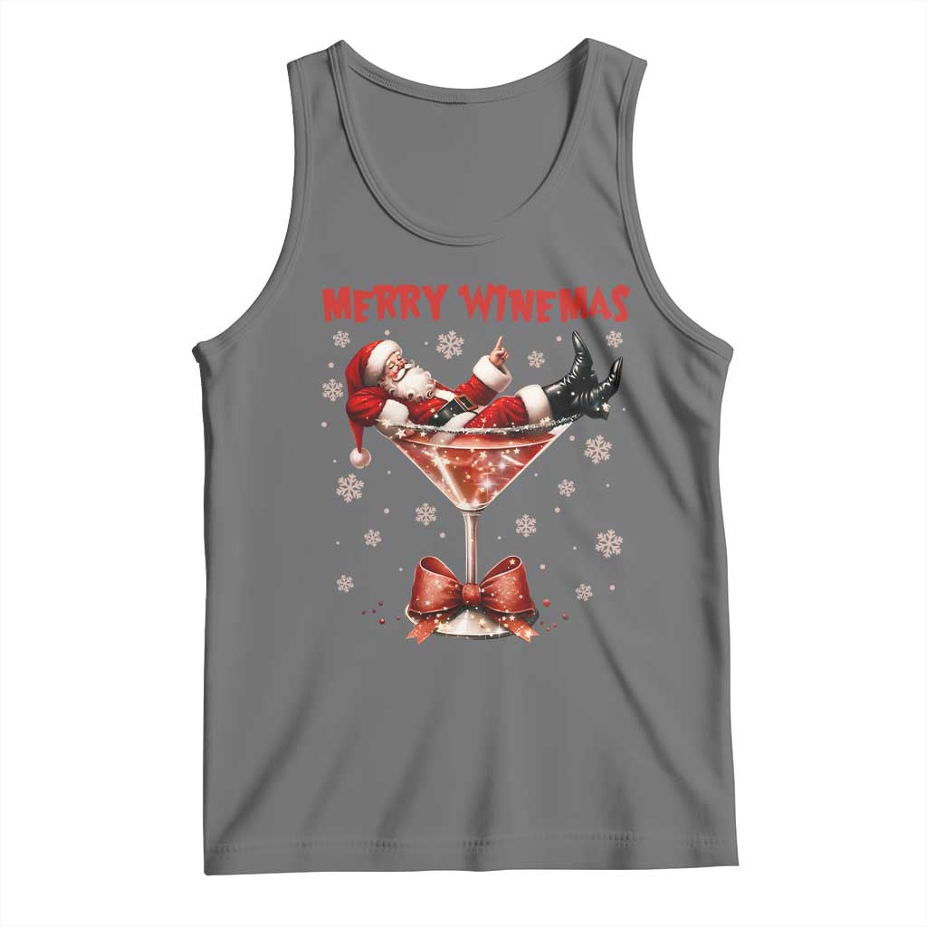 Funny Christmas Wine Tank Top Santa Feeling Xmas - Wonder Print Shop