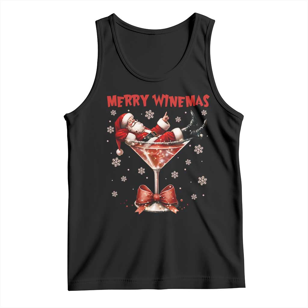 Funny Christmas Wine Tank Top Santa Feeling Xmas - Wonder Print Shop