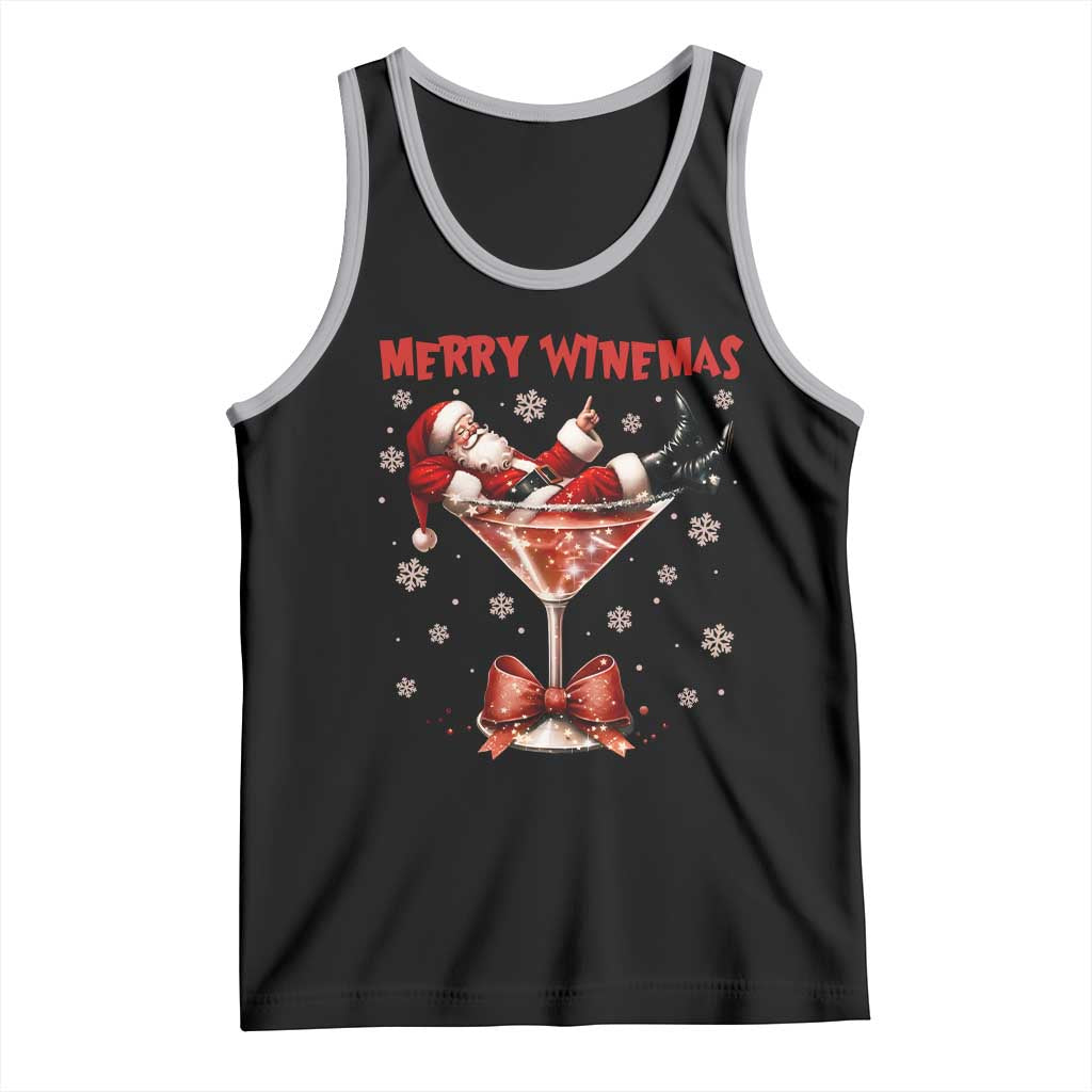 Funny Christmas Wine Tank Top Santa Feeling Xmas - Wonder Print Shop