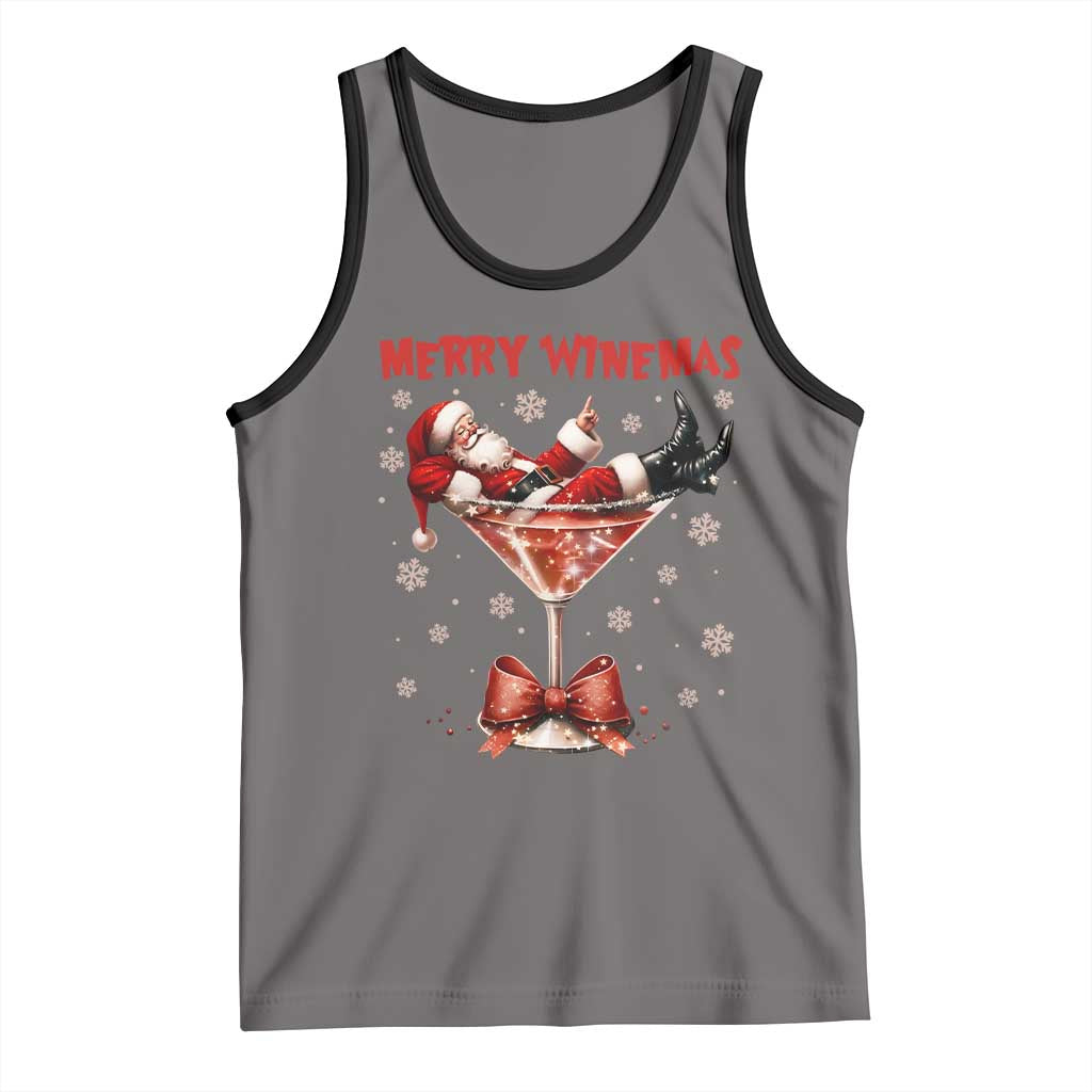 Funny Christmas Wine Tank Top Santa Feeling Xmas - Wonder Print Shop