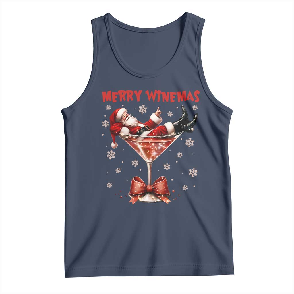 Funny Christmas Wine Tank Top Santa Feeling Xmas - Wonder Print Shop