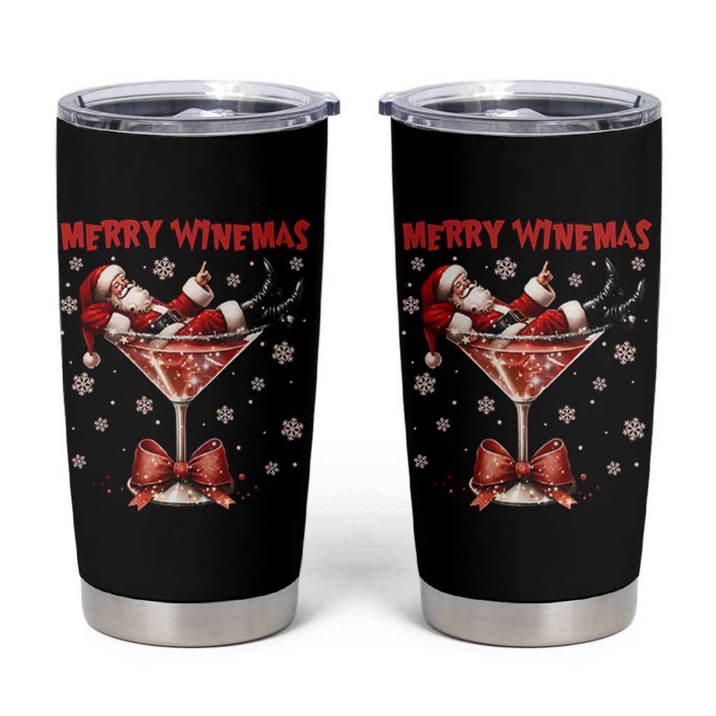 Funny Christmas Wine Tumbler Cup Santa Feeling Xmas - Wonder Print Shop