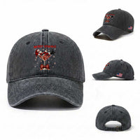 Funny Christmas Wine Washed Cotton Baseball Cap Santa Feeling Xmas
