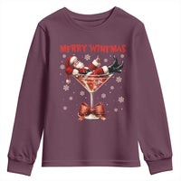 Funny Christmas Wine Youth Sweatshirt Santa Feeling Xmas - Wonder Print Shop