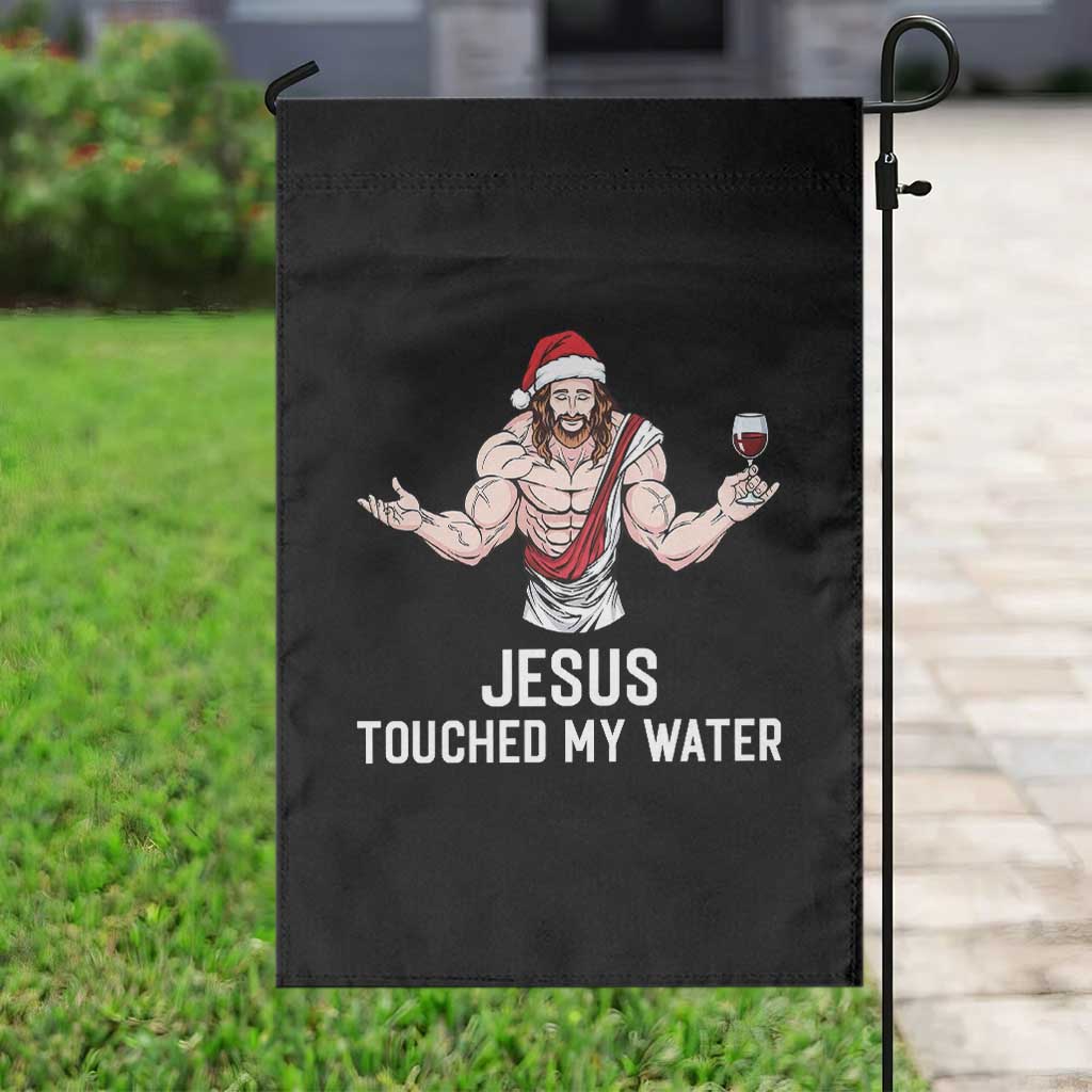 Funny Christmas Wine Garden Flag Jesus Drank Wine - Wonder Print Shop