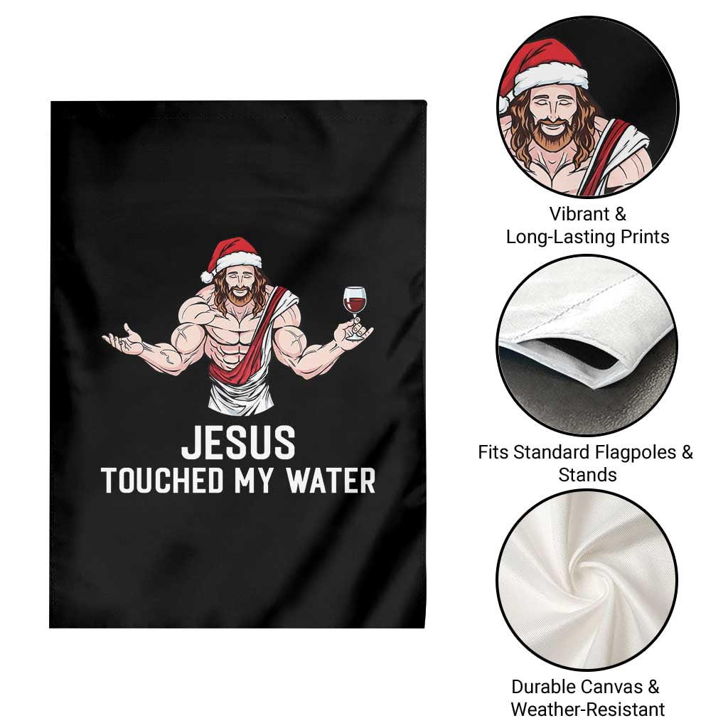 Funny Christmas Wine Garden Flag Jesus Drank Wine - Wonder Print Shop