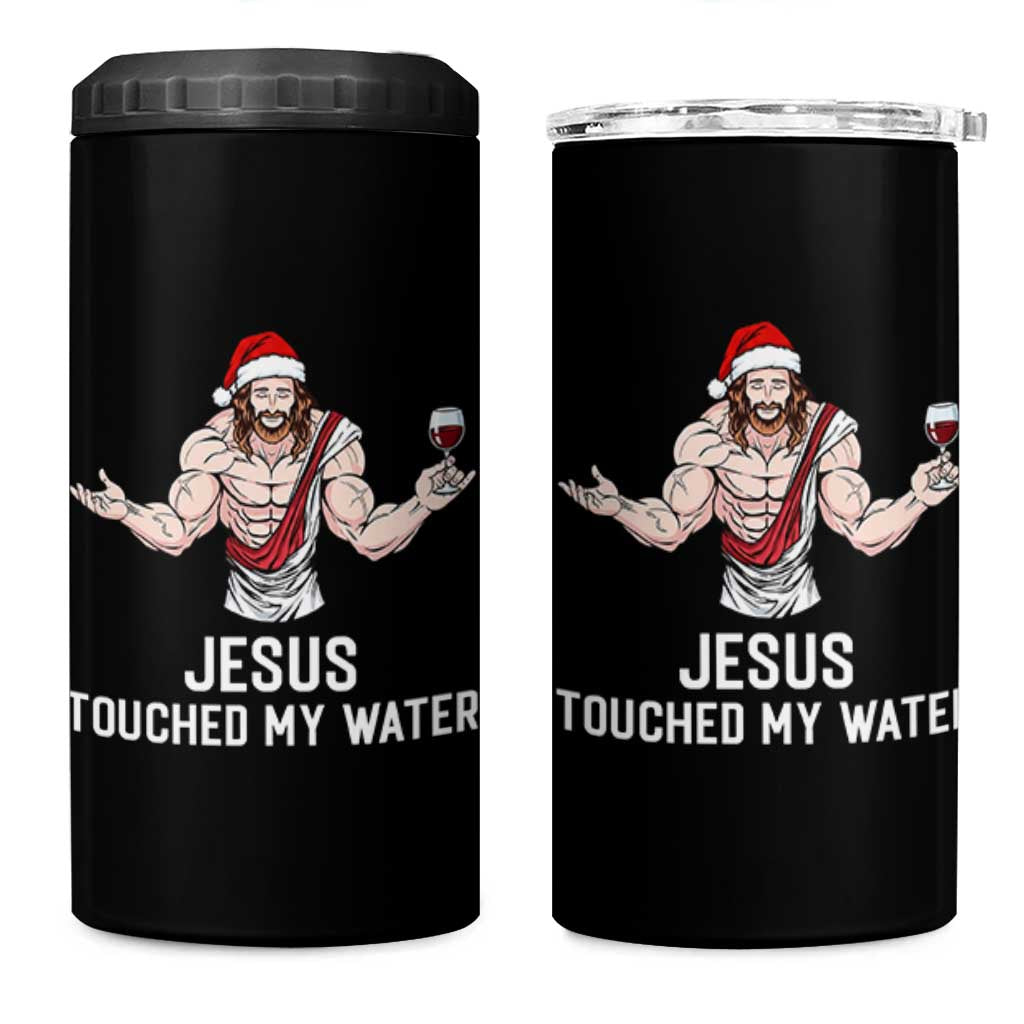 Funny Christmas Wine 4 in 1 Can Cooler Tumbler Jesus Drank Wine - Wonder Print Shop
