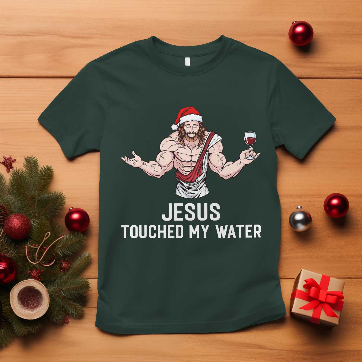 Funny Christmas Wine T Shirt Jesus Drank Wine - Wonder Print Shop