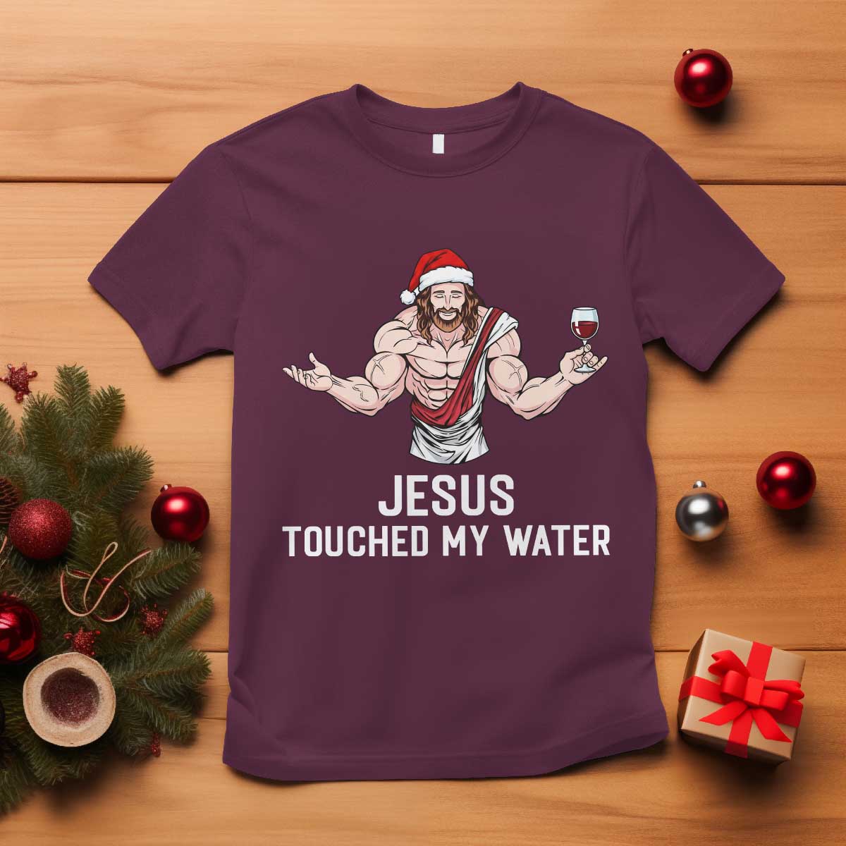 Funny Christmas Wine T Shirt Jesus Drank Wine - Wonder Print Shop