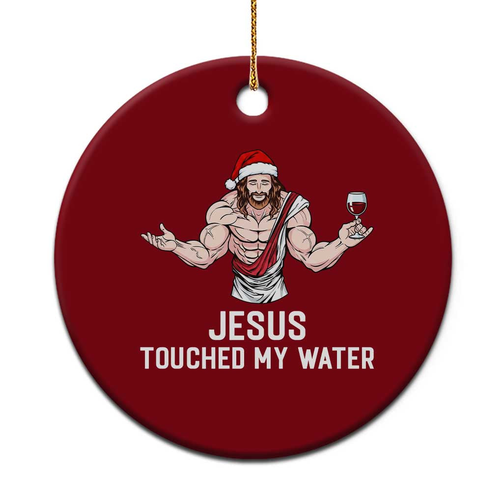 Funny Christmas Wine Ceramic Ornament Jesus Drank Wine - Wonder Print Shop