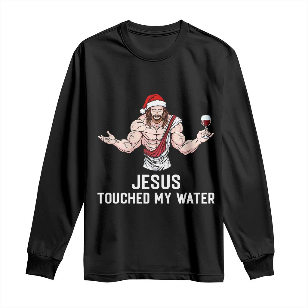 Funny Christmas Wine Long Sleeve Shirt Jesus Drank Wine - Wonder Print Shop