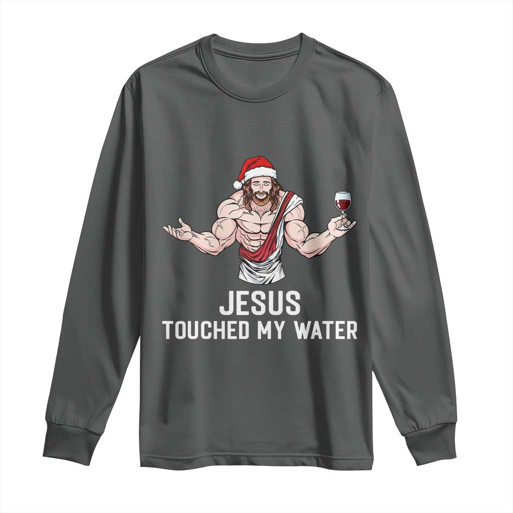 Funny Christmas Wine Long Sleeve Shirt Jesus Drank Wine - Wonder Print Shop