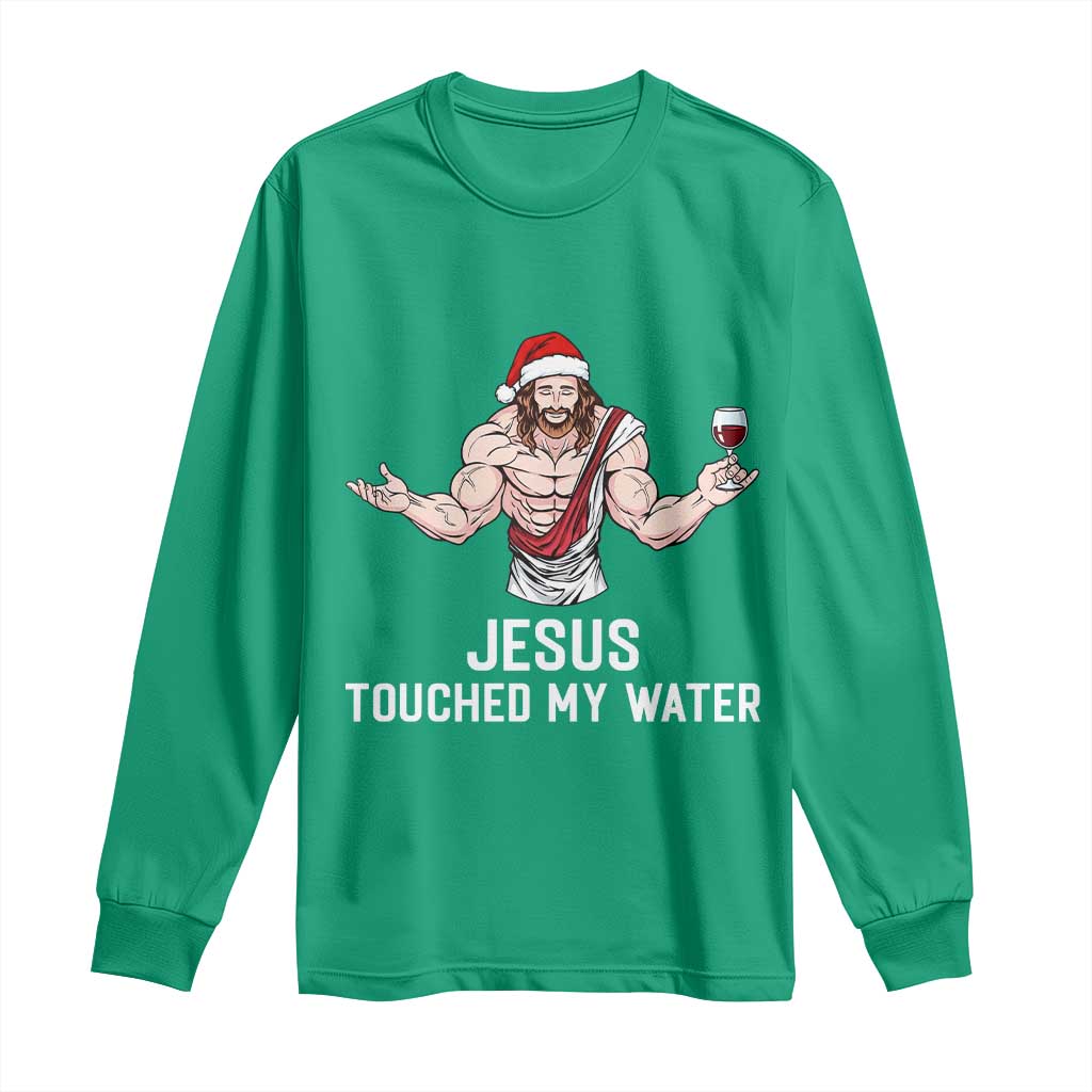 Funny Christmas Wine Long Sleeve Shirt Jesus Drank Wine - Wonder Print Shop