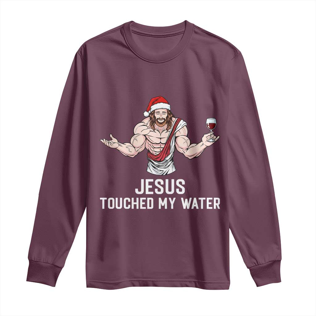 Funny Christmas Wine Long Sleeve Shirt Jesus Drank Wine - Wonder Print Shop