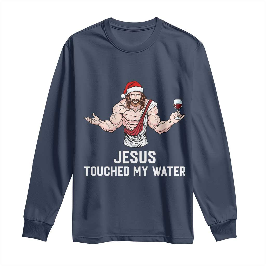 Funny Christmas Wine Long Sleeve Shirt Jesus Drank Wine - Wonder Print Shop