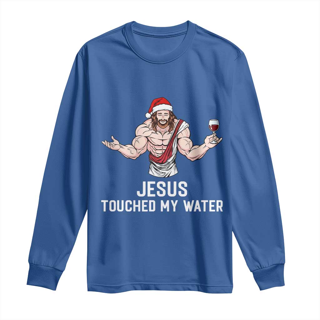 Funny Christmas Wine Long Sleeve Shirt Jesus Drank Wine - Wonder Print Shop