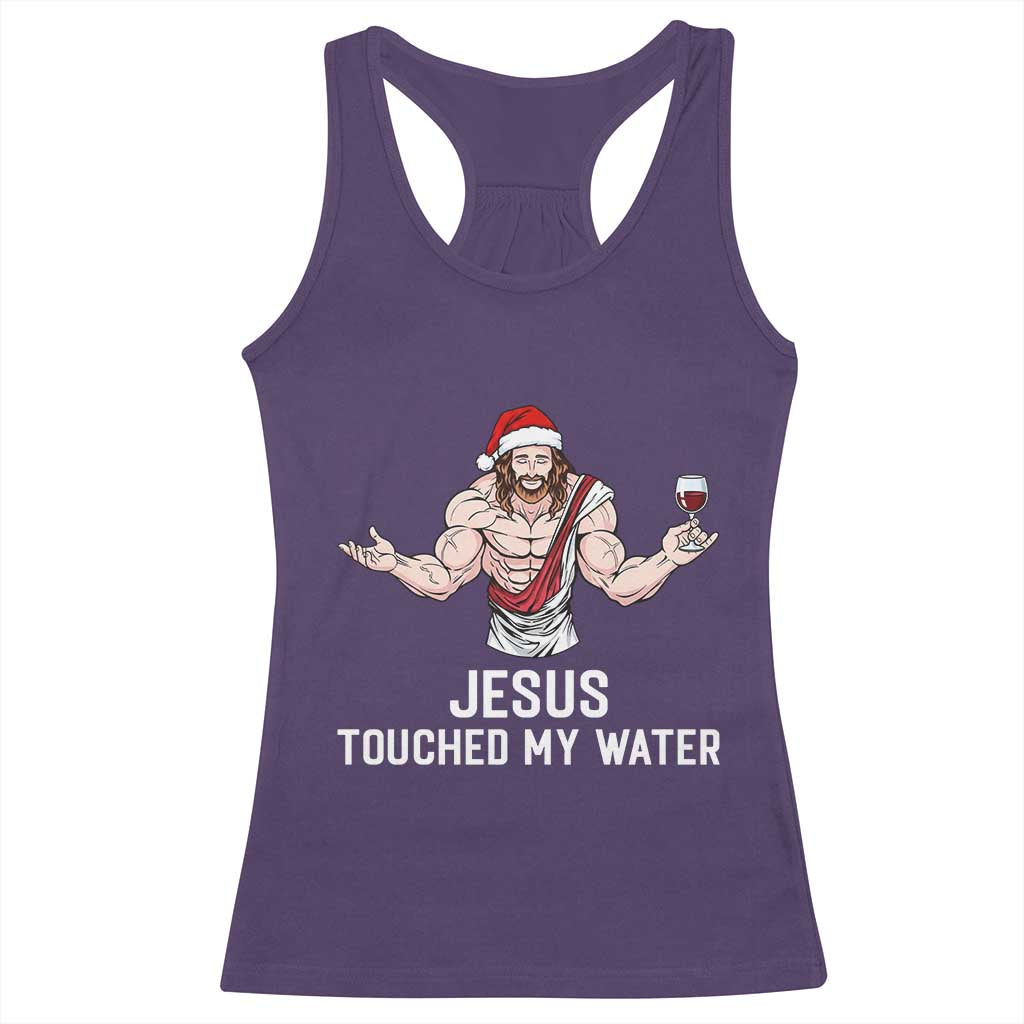 Funny Christmas Wine Racerback Tank Top Jesus Drank Wine - Wonder Print Shop