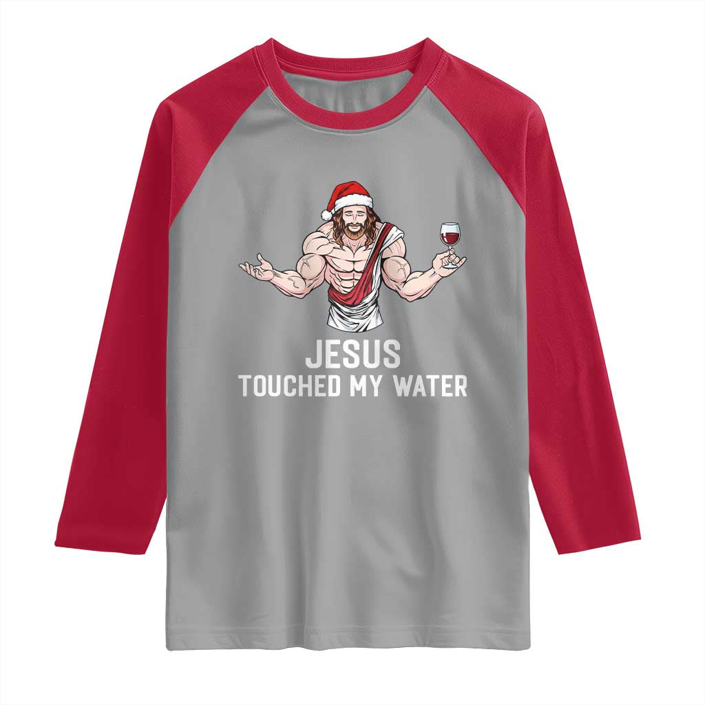 Funny Christmas Wine Raglan Shirt Jesus Drank Wine - Wonder Print Shop