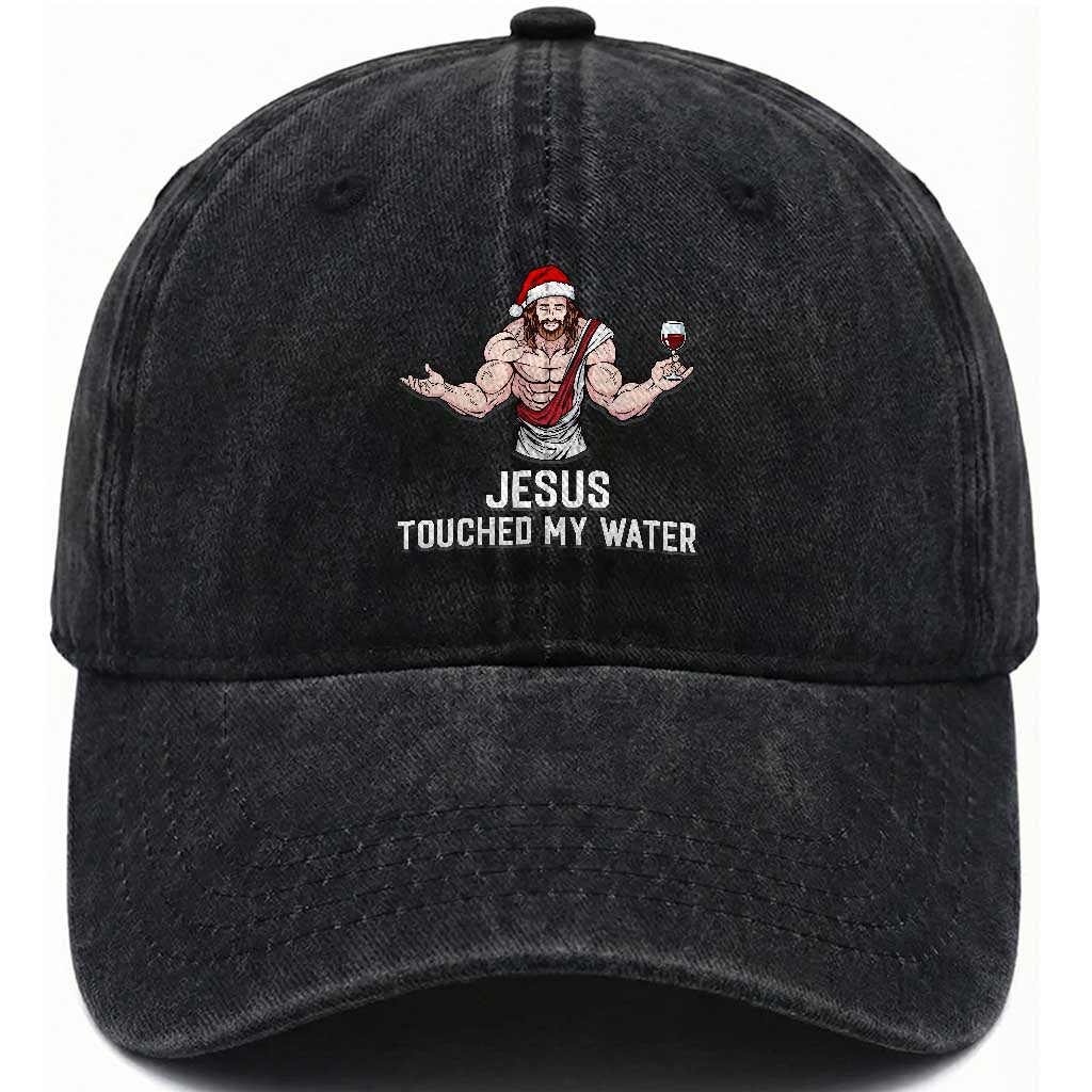 Funny Christmas Wine Washed Cotton Baseball Cap Jesus Drank Wine