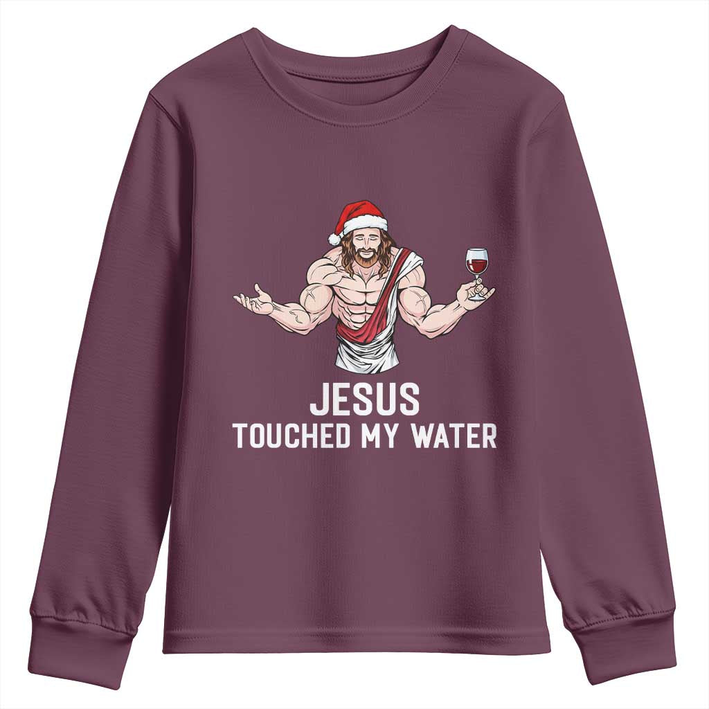 Funny Christmas Wine Youth Sweatshirt Jesus Drank Wine - Wonder Print Shop