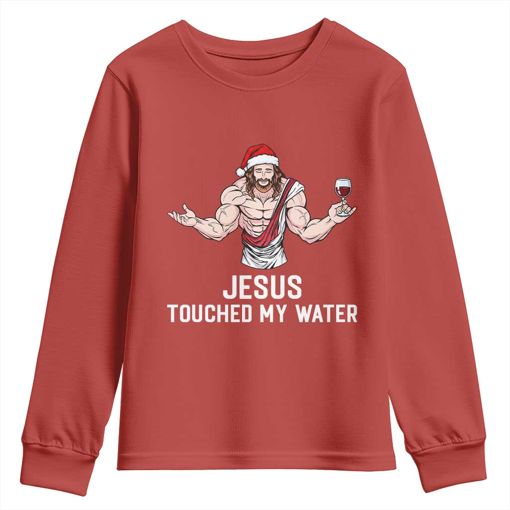 Funny Christmas Wine Youth Sweatshirt Jesus Drank Wine - Wonder Print Shop