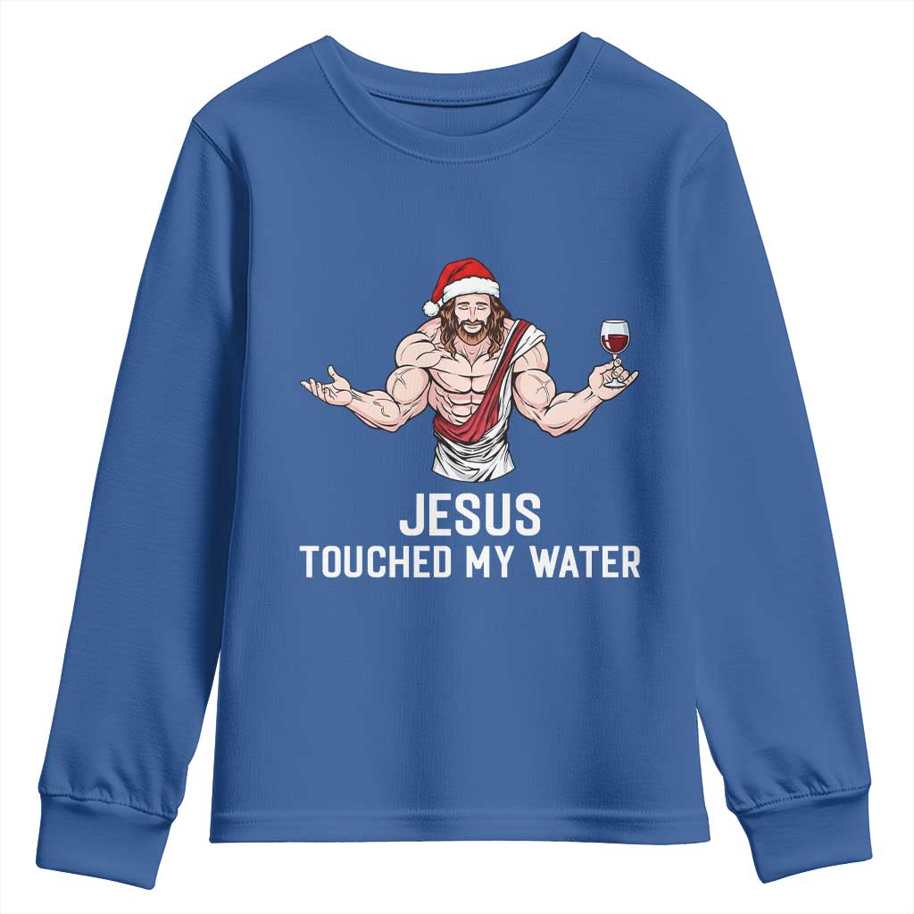 Funny Christmas Wine Youth Sweatshirt Jesus Drank Wine - Wonder Print Shop