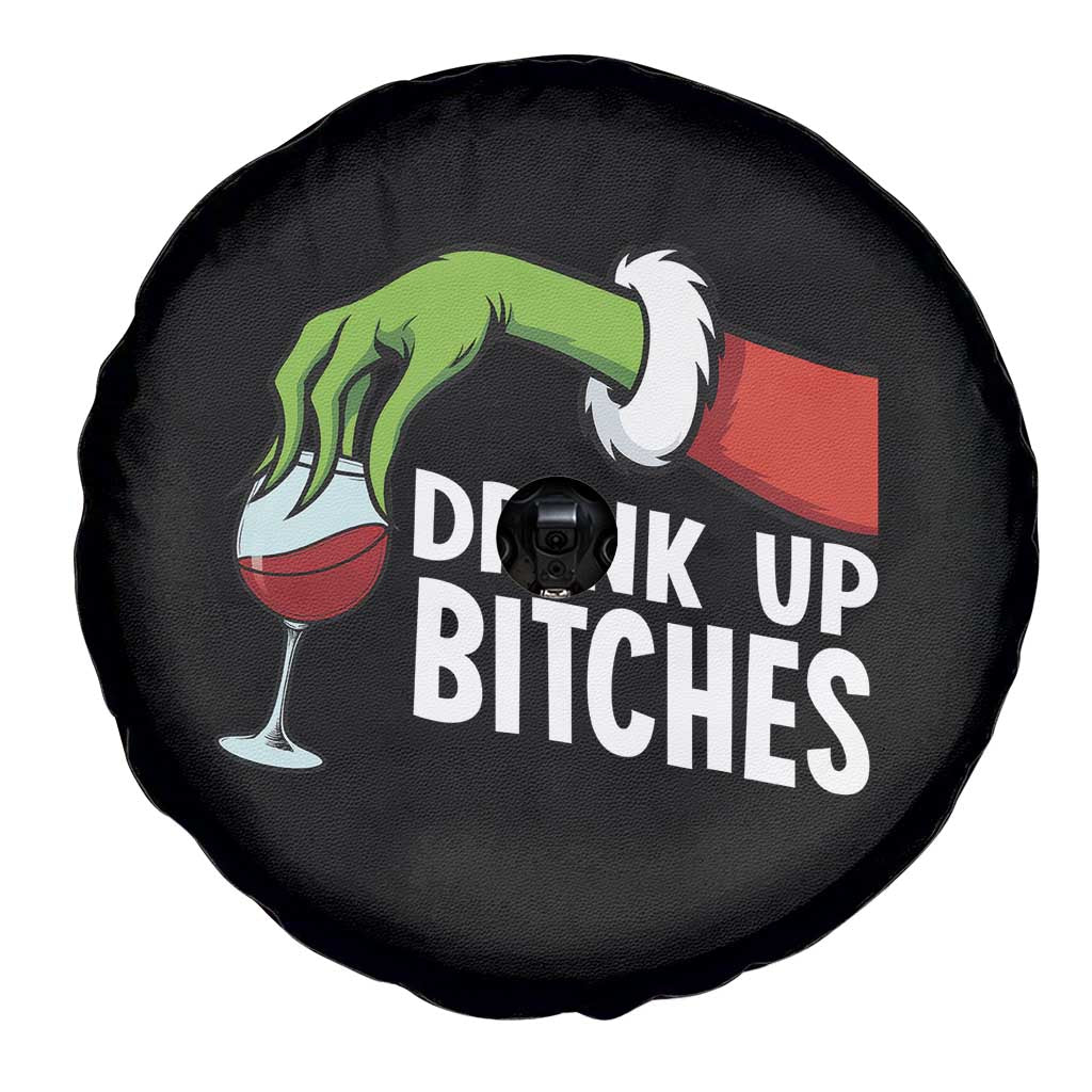 Funny Christmas Wine Spare Tire Cover Drink Up Bitches - Wonder Print Shop