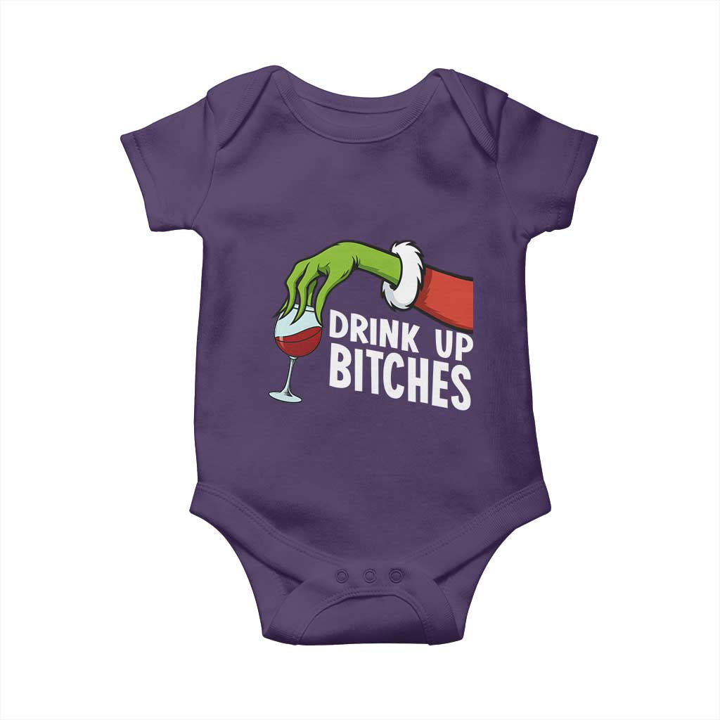 Funny Christmas Wine Baby Onesie Drink Up Bitches - Wonder Print Shop