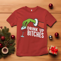 Funny Christmas Wine T Shirt Drink Up Bitches - Wonder Print Shop