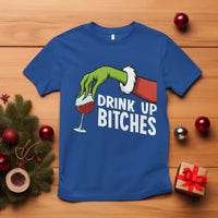 Funny Christmas Wine T Shirt Drink Up Bitches - Wonder Print Shop
