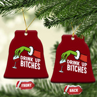 Funny Christmas Wine Ceramic Ornament Drink Up Bitches - Wonder Print Shop