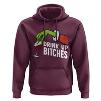 Funny Christmas Wine Hoodie Drink Up Bitches - Wonder Print Shop