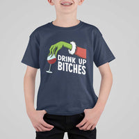 Funny Christmas Wine T Shirt For Kid Drink Up Bitches - Wonder Print Shop