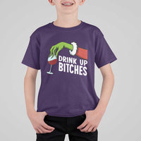 Funny Christmas Wine T Shirt For Kid Drink Up Bitches - Wonder Print Shop