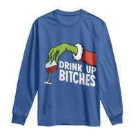 Funny Christmas Wine Long Sleeve Shirt Drink Up Bitches - Wonder Print Shop