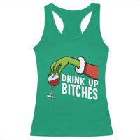 Funny Christmas Wine Racerback Tank Top Drink Up Bitches - Wonder Print Shop