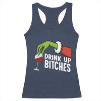 Funny Christmas Wine Racerback Tank Top Drink Up Bitches - Wonder Print Shop