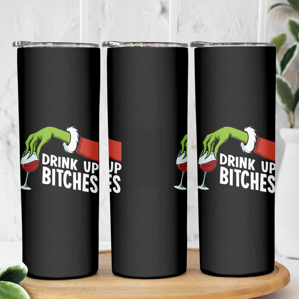 Funny Christmas Wine Skinny Tumbler Drink Up Bitches - Wonder Print Shop