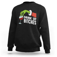 Funny Christmas Wine Sweatshirt Drink Up Bitches - Wonder Print Shop