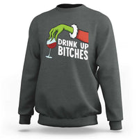 Funny Christmas Wine Sweatshirt Drink Up Bitches - Wonder Print Shop