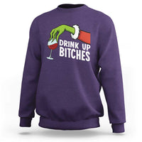 Funny Christmas Wine Sweatshirt Drink Up Bitches - Wonder Print Shop