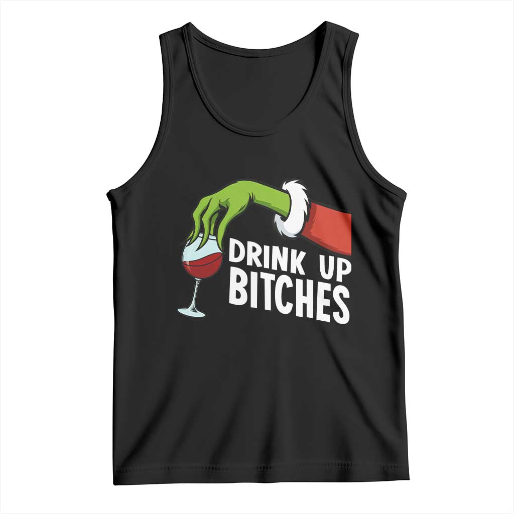 Funny Christmas Wine Tank Top Drink Up Bitches - Wonder Print Shop