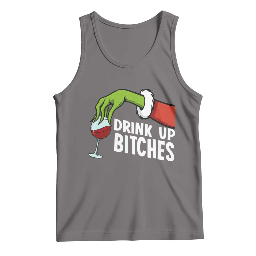 Funny Christmas Wine Tank Top Drink Up Bitches - Wonder Print Shop