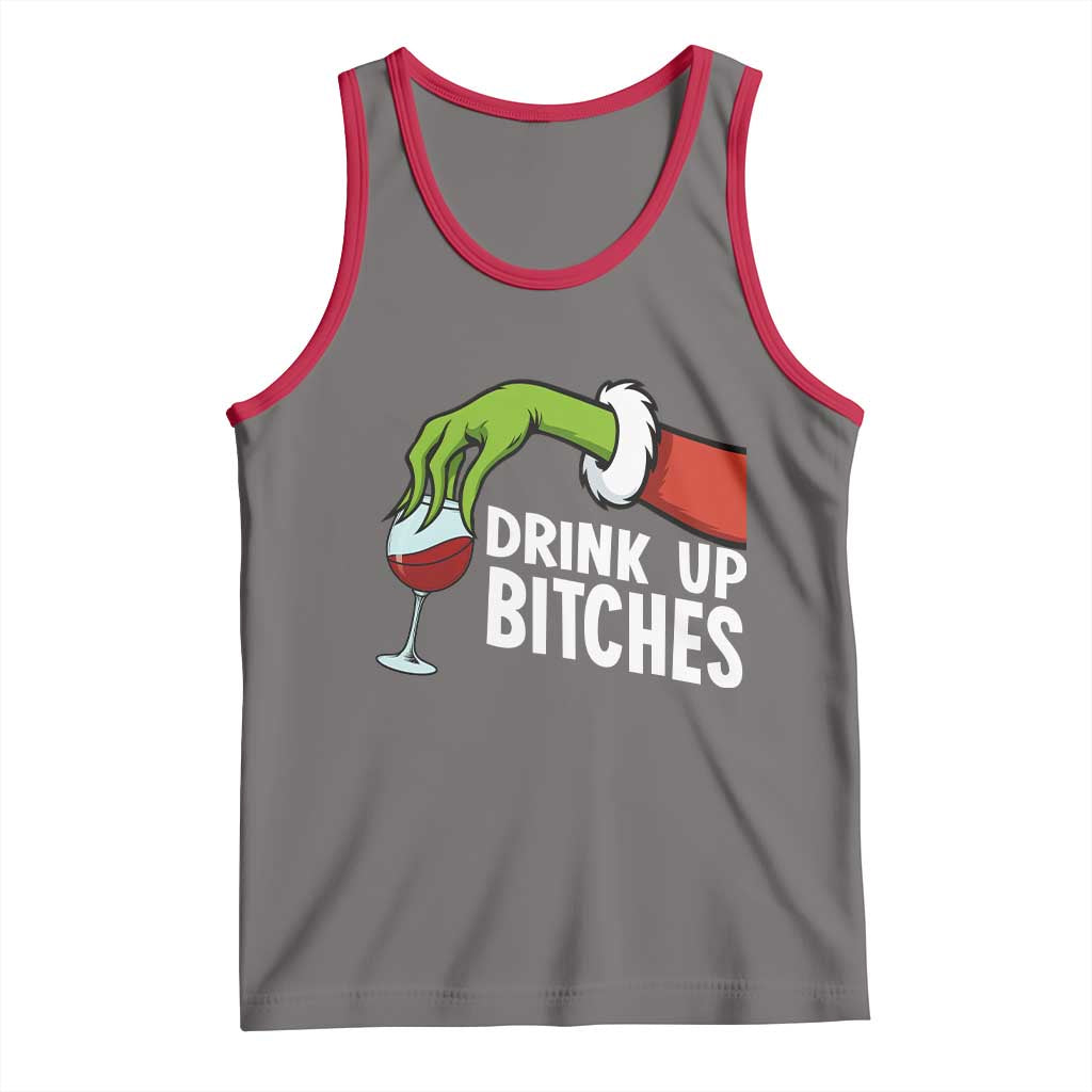 Funny Christmas Wine Tank Top Drink Up Bitches - Wonder Print Shop