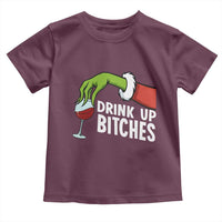 Funny Christmas Wine Toddler T Shirt Drink Up Bitches - Wonder Print Shop