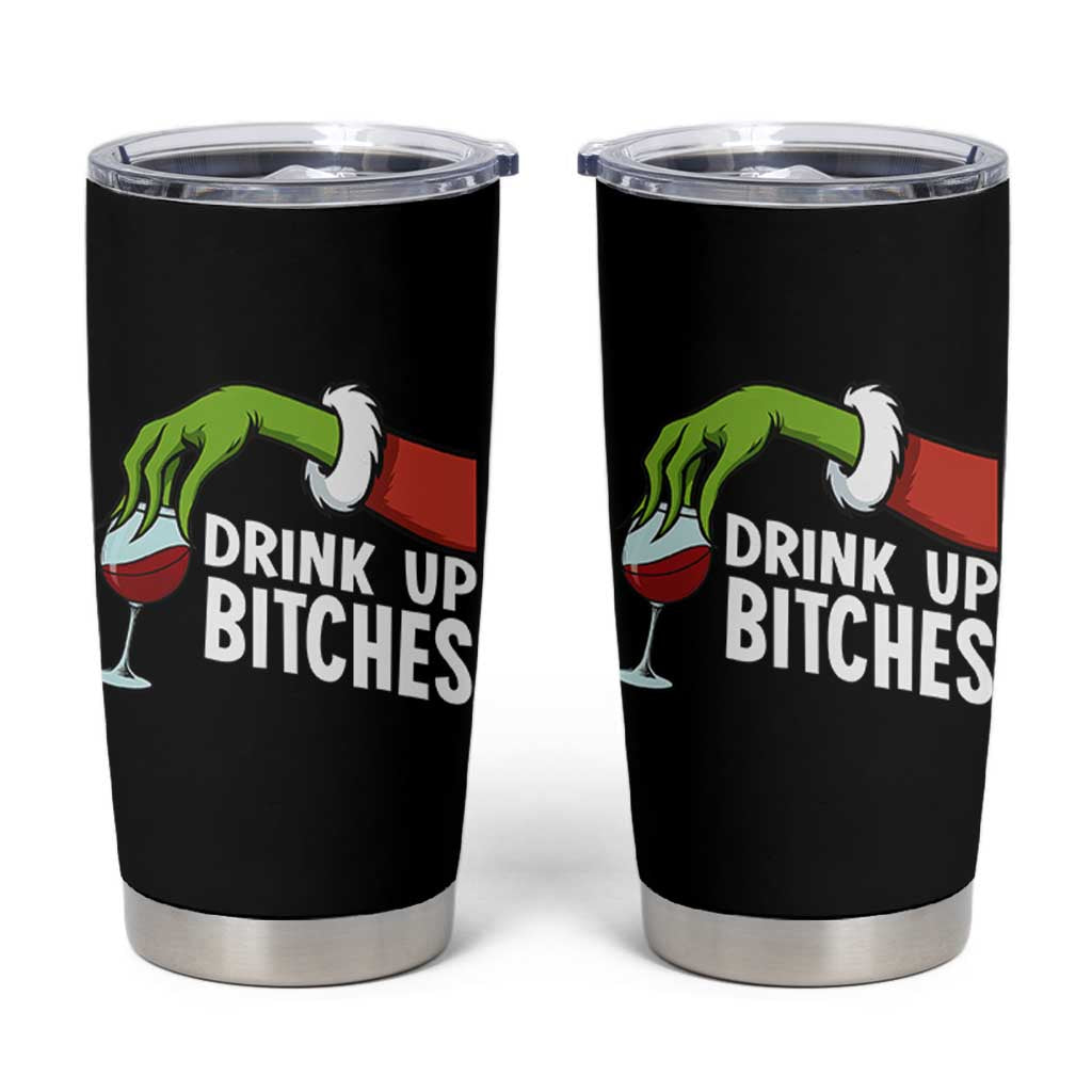 Funny Christmas Wine Tumbler Cup Drink Up Bitches - Wonder Print Shop