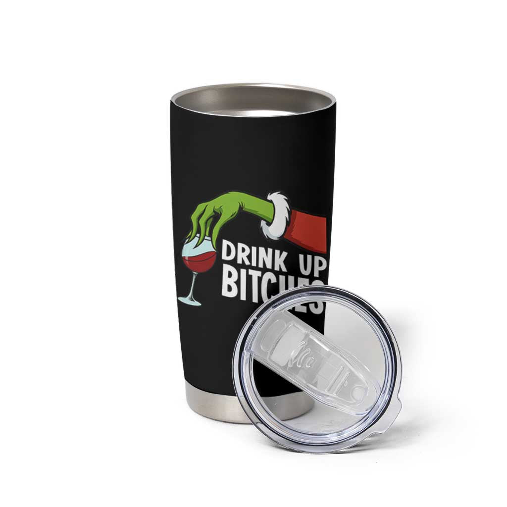 Funny Christmas Wine Tumbler Cup Drink Up Bitches - Wonder Print Shop