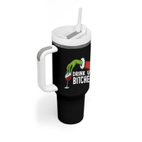 Funny Christmas Wine Tumbler With Handle Drink Up Bitches - Wonder Print Shop